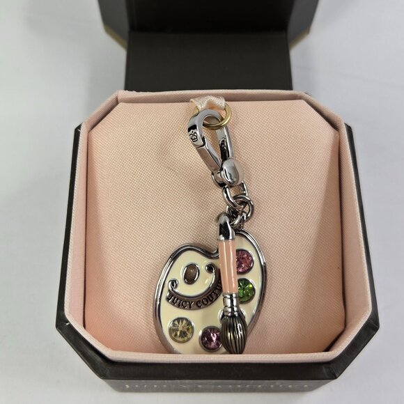 Juicy Couture Jewelry - NIB Vintage Juicy Couture Paint Pallet and Brush Charm NWT Y2K  Jeweled